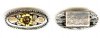1 20x9mm Topaz Floral Antique Silver Oval Slider
